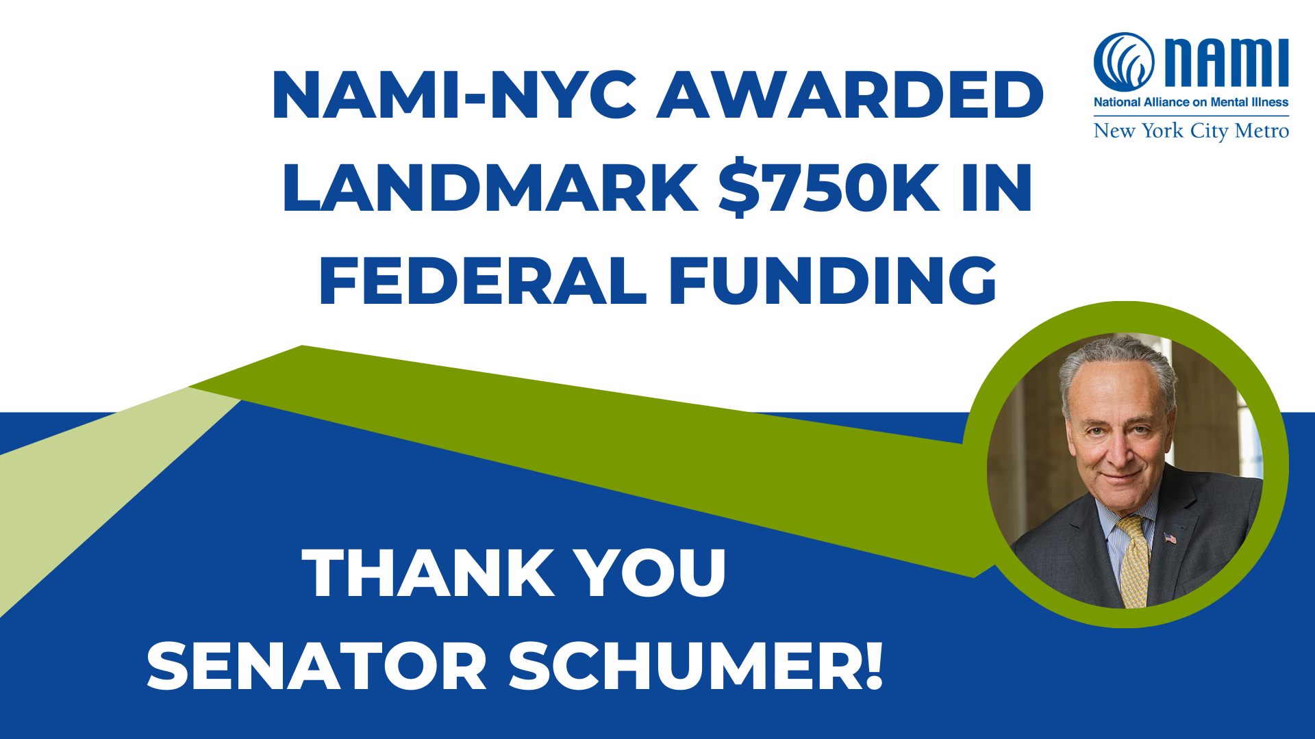 NAMI-NYC Awarded $750,000 Federal Earmark to Enhance Mental Health Family Support and Peer-Based Programs 